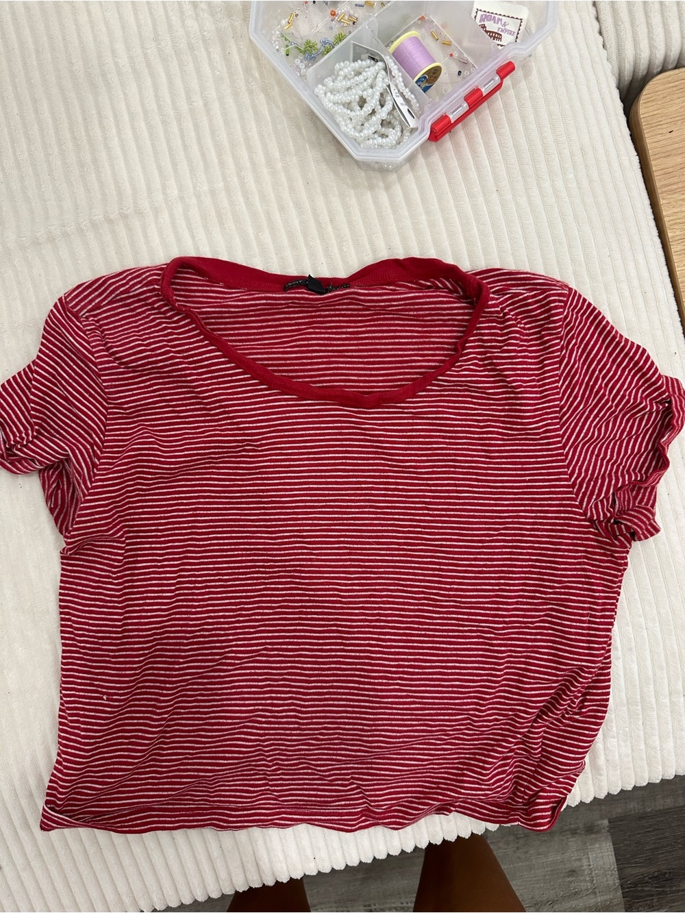 Women’s Red Striped Short-Sleeve baby doll Tee Fourth of July America